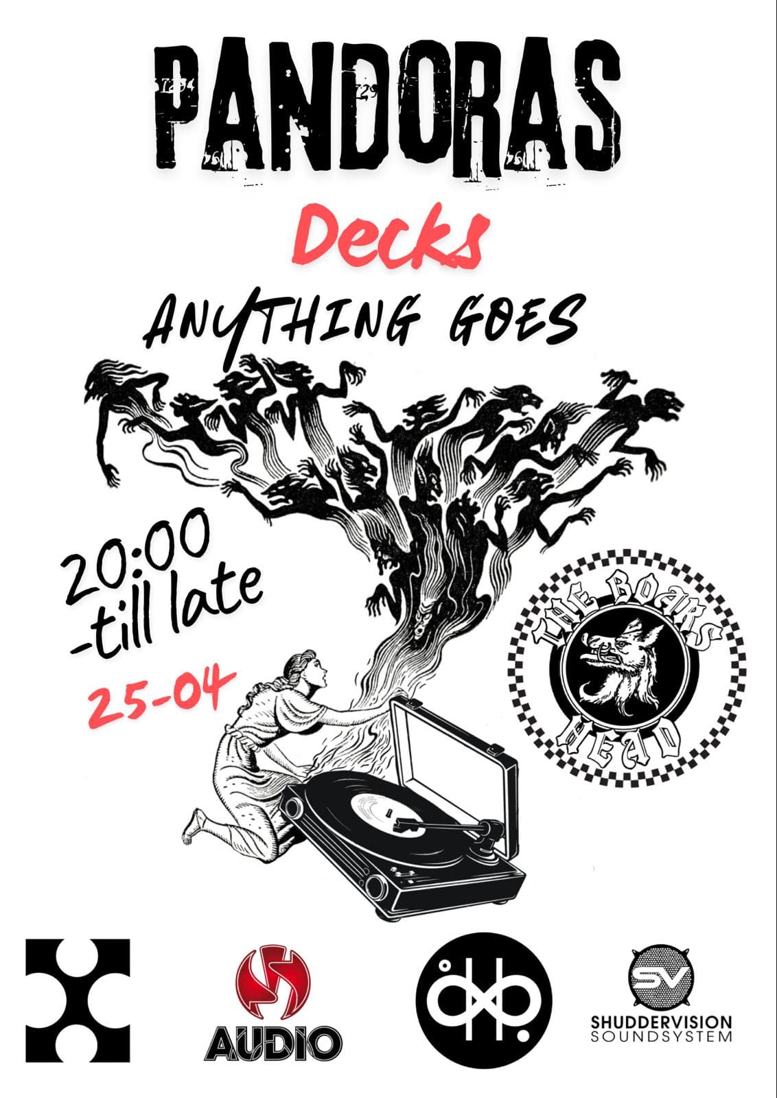 PANDORAS Decks — Anything Goes flyer